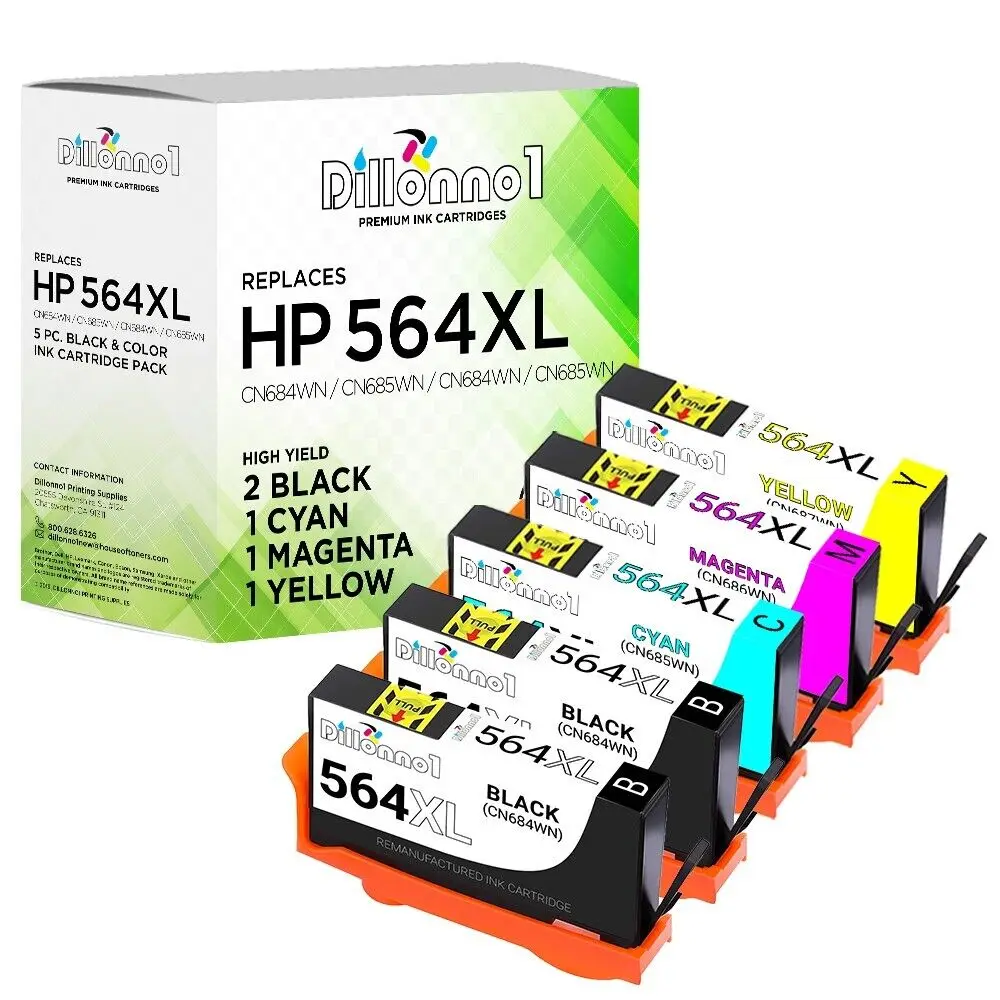 5-pk para Cartucho HP 564 XL para Photosmart 5510 5511 5512 5514 5515 5520