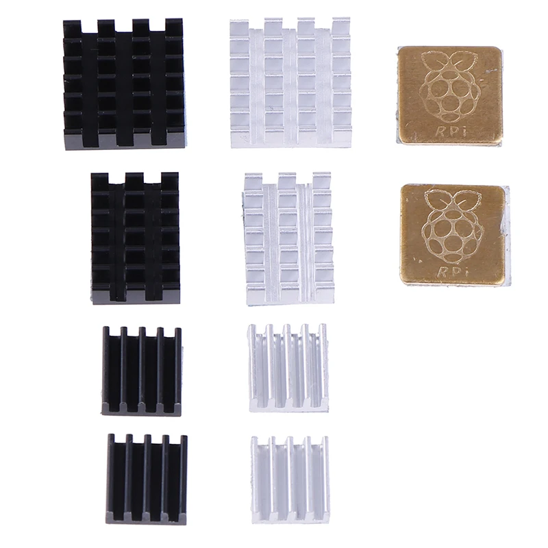 5pcs For Raspberry Pi 2/3/4 3B+ 4B Aluminum Heatsink Radiator Cooler Kit for Raspberry Pi 4 (Gold)