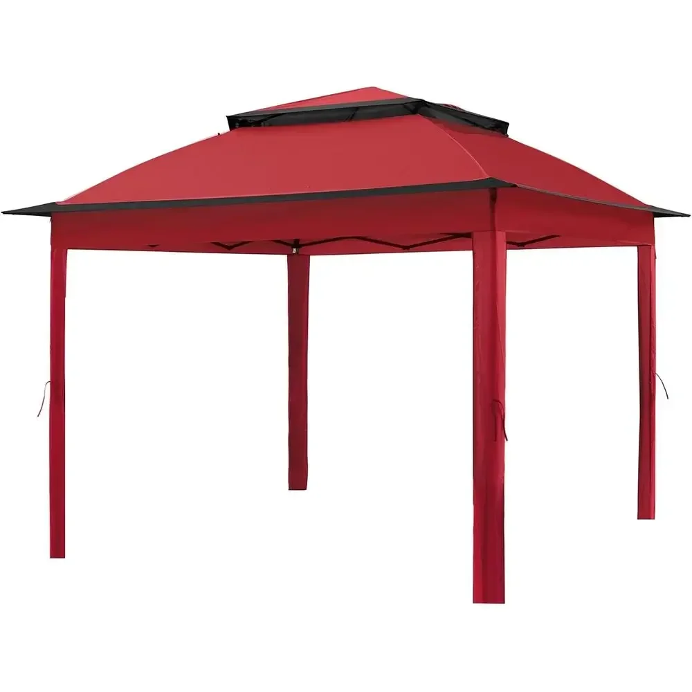 11x11ft Air Vent Polyester Gazebo Top Cover, Sunshade, Red