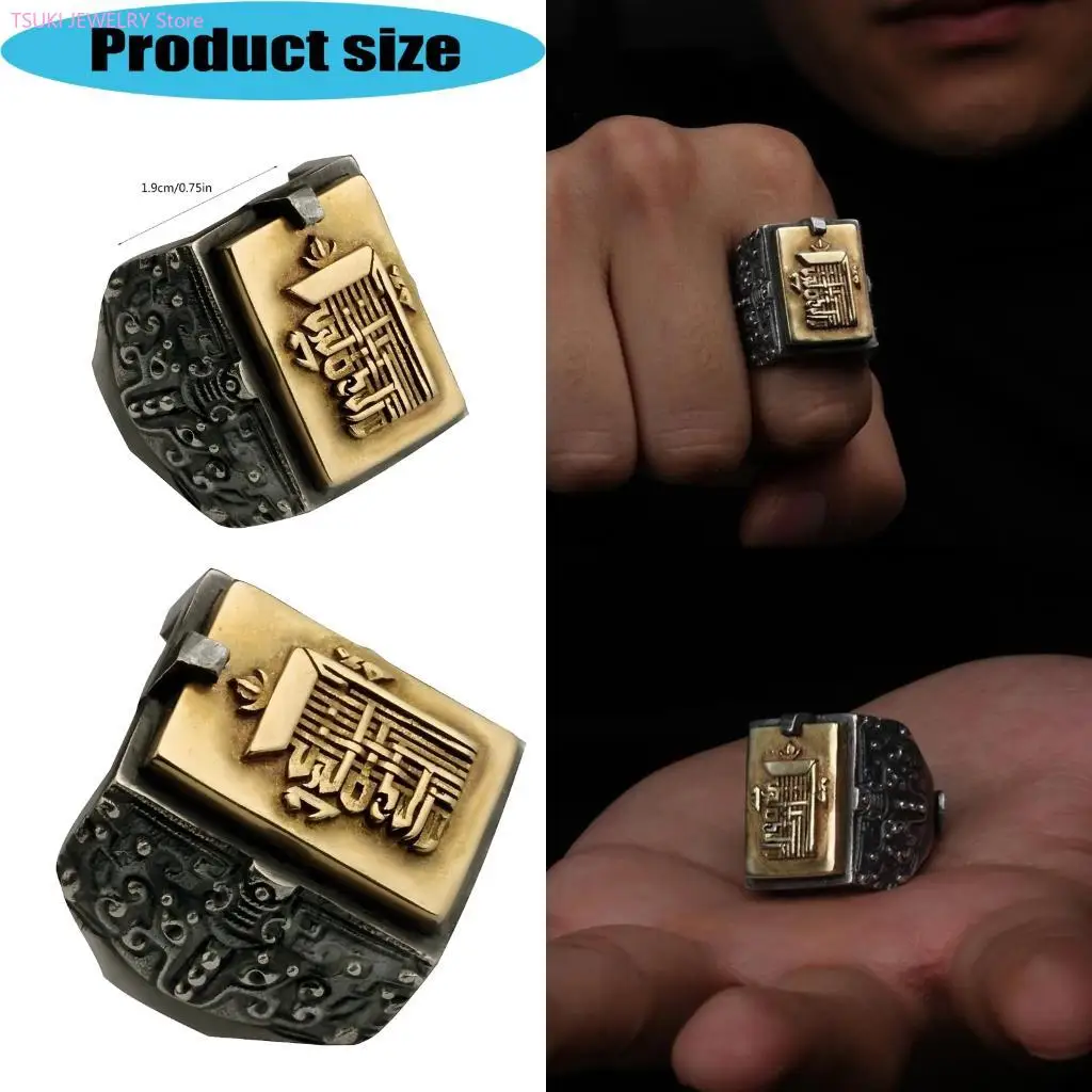 62KE Artistic Open Shank Copper Ring Showcasing Traditional Asian Decorative