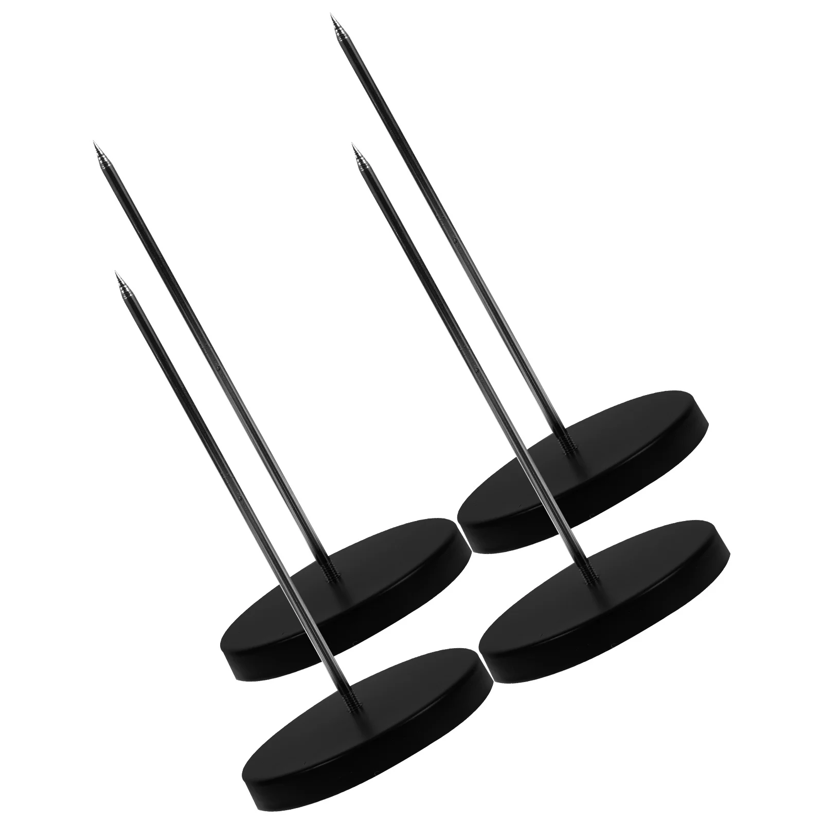 4pcs Paper Menu Holders Black Heavy Base Safety Cover For Bill Memo Receipt Office Kitchen Restaurant Use Stackable Spike Stand