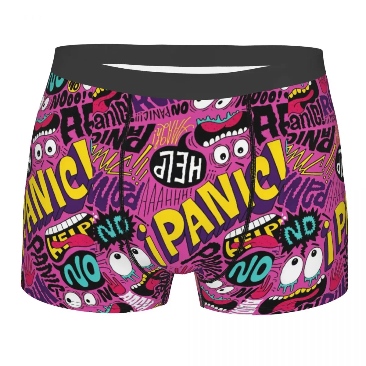 Men's Pop Manga Comic Freak Doodle Underwear Humor Boxer Briefs Shorts Panties Homme Polyester Underpants S-XXL