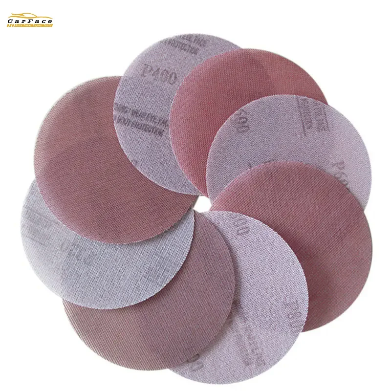 

50Pcs 5/6 Inch 150MM Mesh Sanding Discs Hook & Loop Abrasive Dust Free Anti-Blocking Sharp Grinding Sandpaper for Car Wood Stone