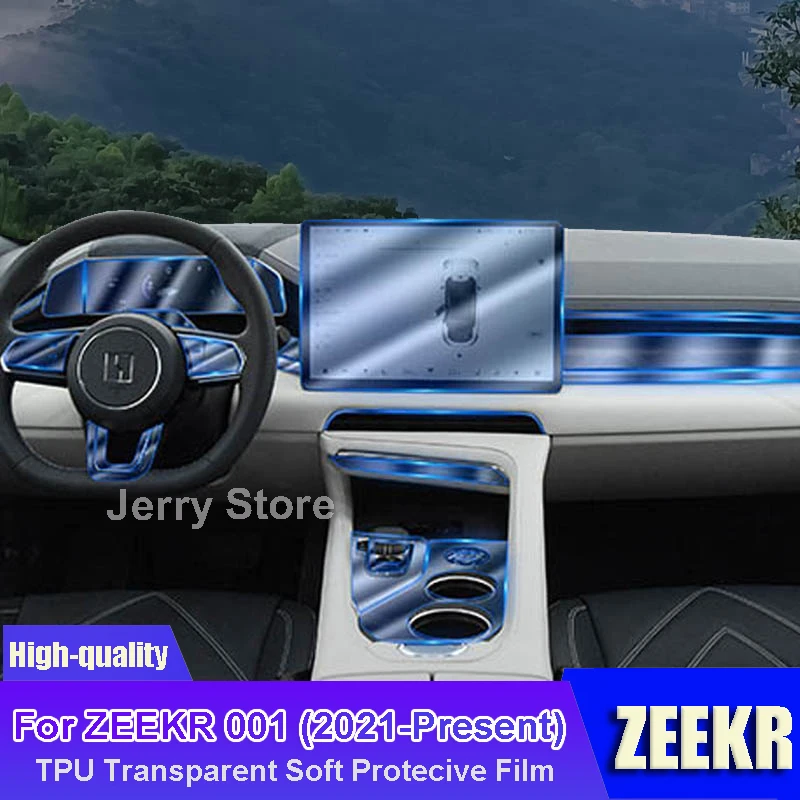 

For ZEEKR 001 (2021-Present) TPU Gearbox Panel Film Dashboard Protective Sticker Interior Cover Anti-Scratch Car Accessories