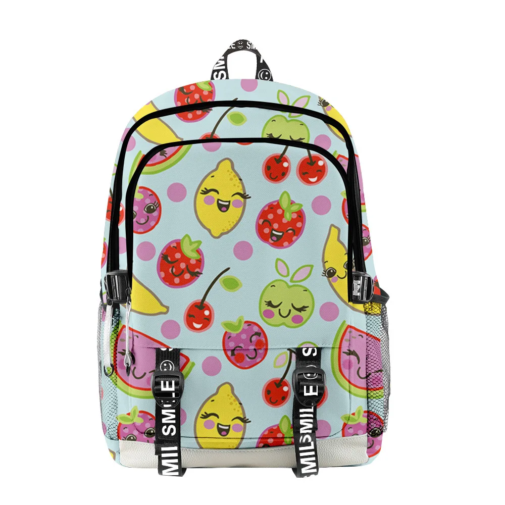 Harajuku Novelty Cool Fruit Student School Bags Unisex 3D Print Oxford Waterproof Notebook multifunction Travel Backpacks