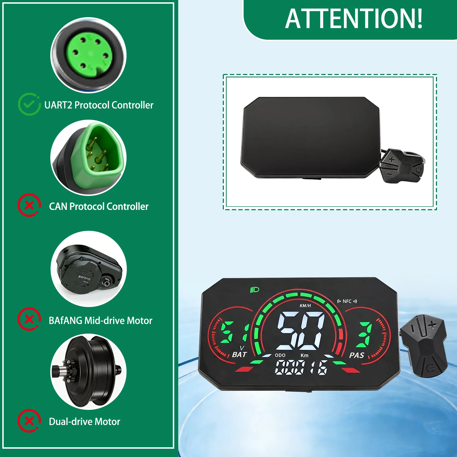 L6 NFC Electric Cycle  LCD Display Meter UART2 Electric Cycle LCD Display Meter Cycling Computer Bike