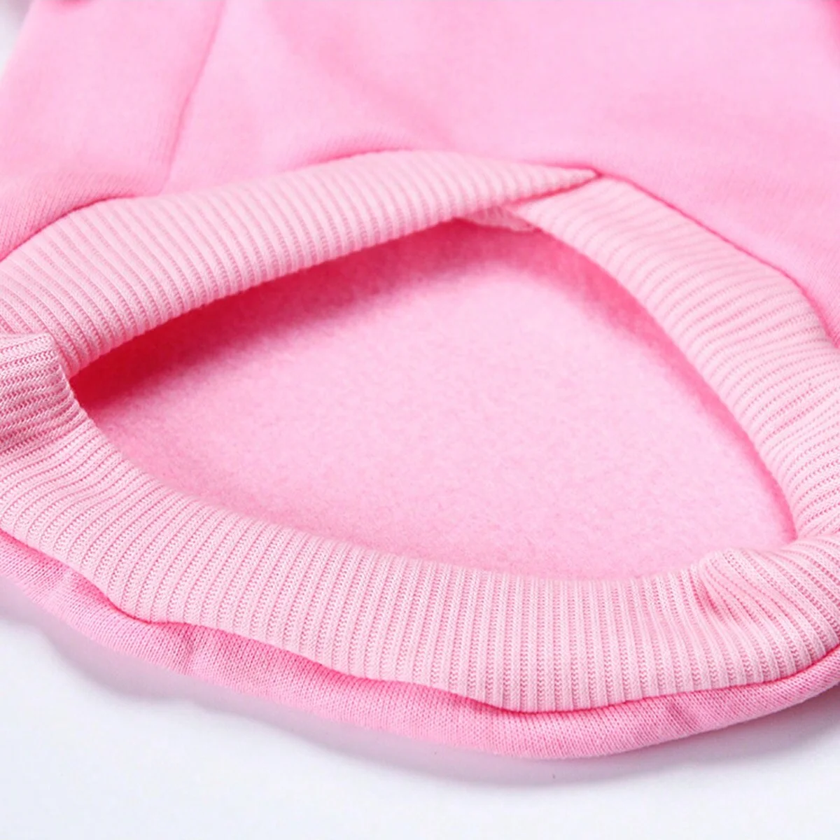 1pc-Dog pink clothes hooded sweatshirt with plush insulation