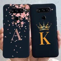 For LG V40 ThinQ Case V405QA7 Cover Cartoon Fashion Letters Flowers Soft TPU Silicone Capa For LG V40ThinQ Black Phone Case 6.4