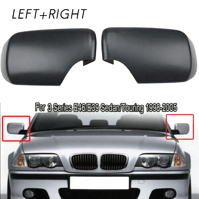 1 Pair for - E46 E39 1998-2005 Left+Right Side Rear View Mirror Cover Cap 51168238375