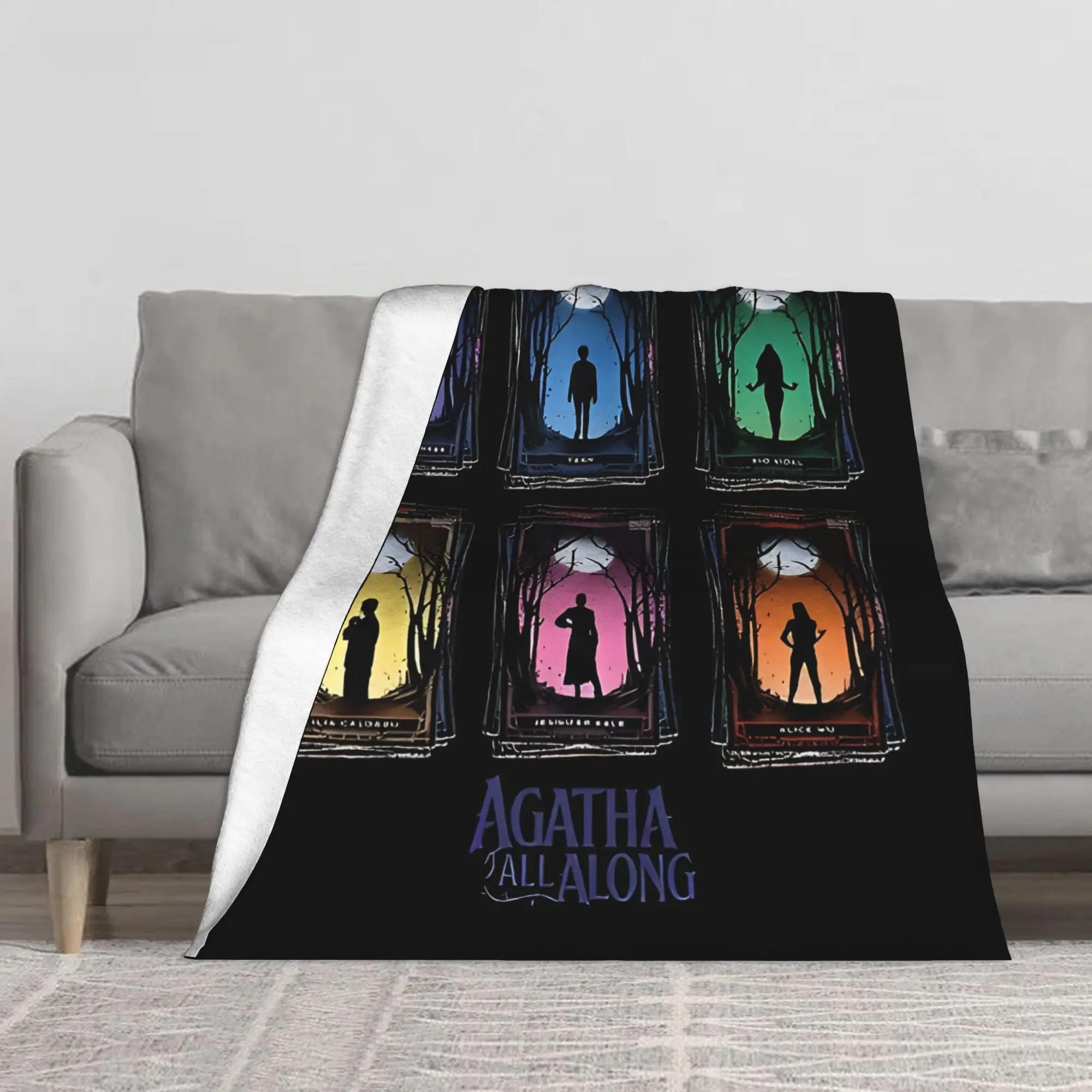 1PC Agatha All Along Witches' Poster Cards Blanket Throw Blanket Novelty Warm Blanket All Season Gift