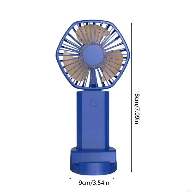 Quạt động 918D Quạt cầm tay mạnh mẽ có thể sạc lại 3 tốc độ Quạt cầm tay nhỏ