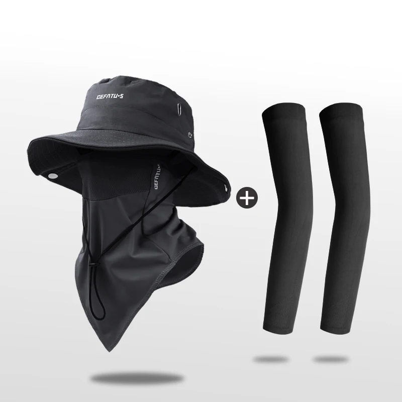 

3 шт. головных уборов, масок для лица и рукавов из ледяного шелка, солнцезащитных рыболовных шляп, шляп для рыбаков, подходящих для активного отдыха и работы на открытом воздухе.