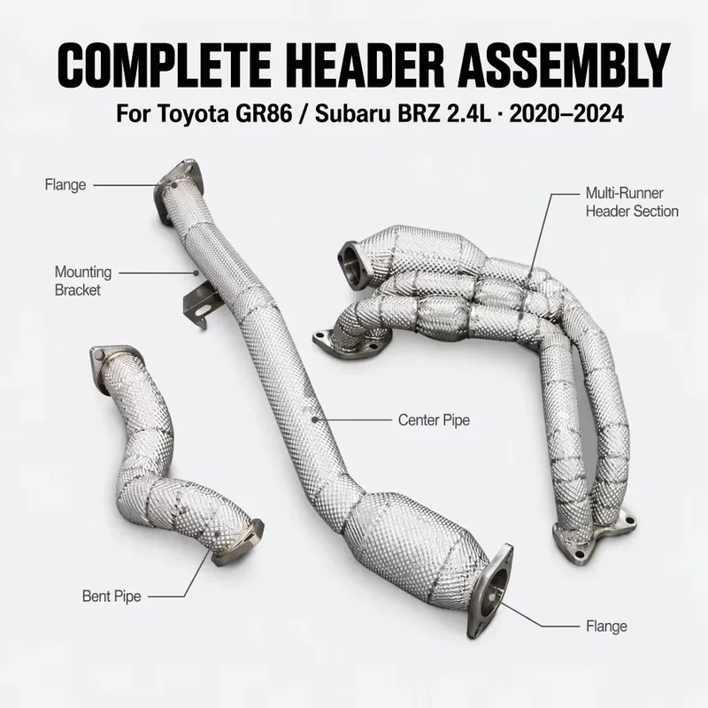 Perfectly Customized Performance Exhaust Manifold Header Specifically Designed for Toyota GR86 Subaru BRZ 2.4  2020-2024
