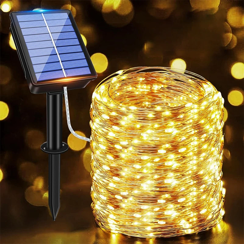 50/100/200/300LED Solar LED Light Outdoor Festoon Garden Fairy Light String Waterproof Christmas Garland Yard Decoration