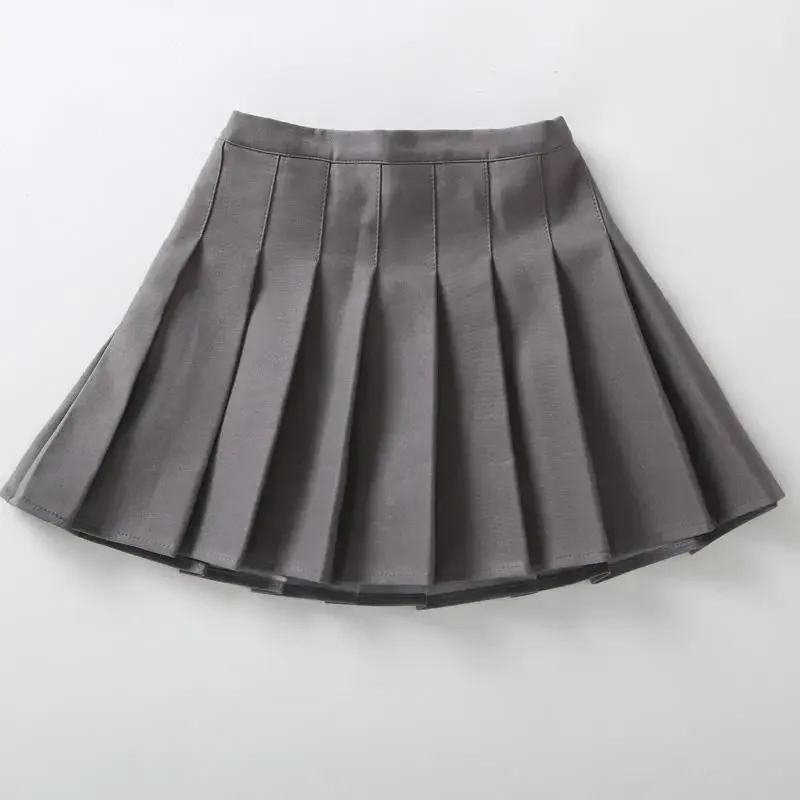 Children Summer Skirt Girls Mini Skirts Vintage Pleated Skirt Korean Tennis Skirts Short Student Uniform Skirts White Black