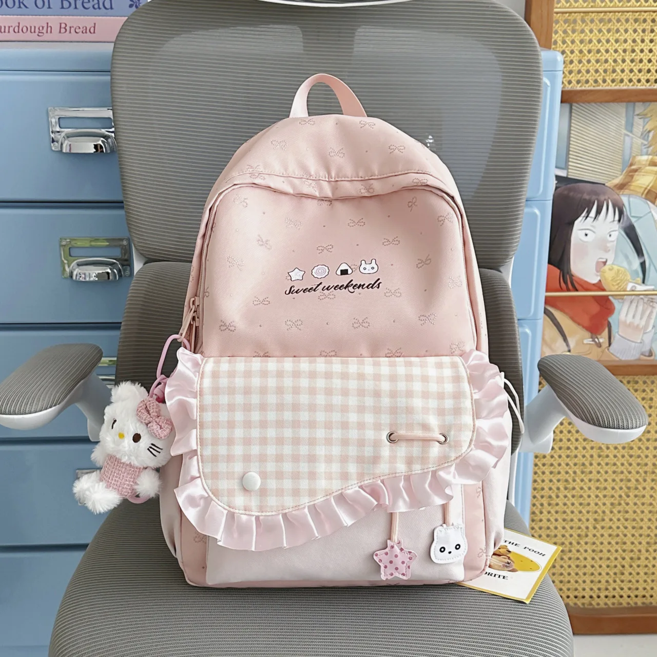 Girl School Bag Backpack Back Pack For Teenager Women Children Female Pink Schoolbag Primary High Bagpack Class Teens Child Kids