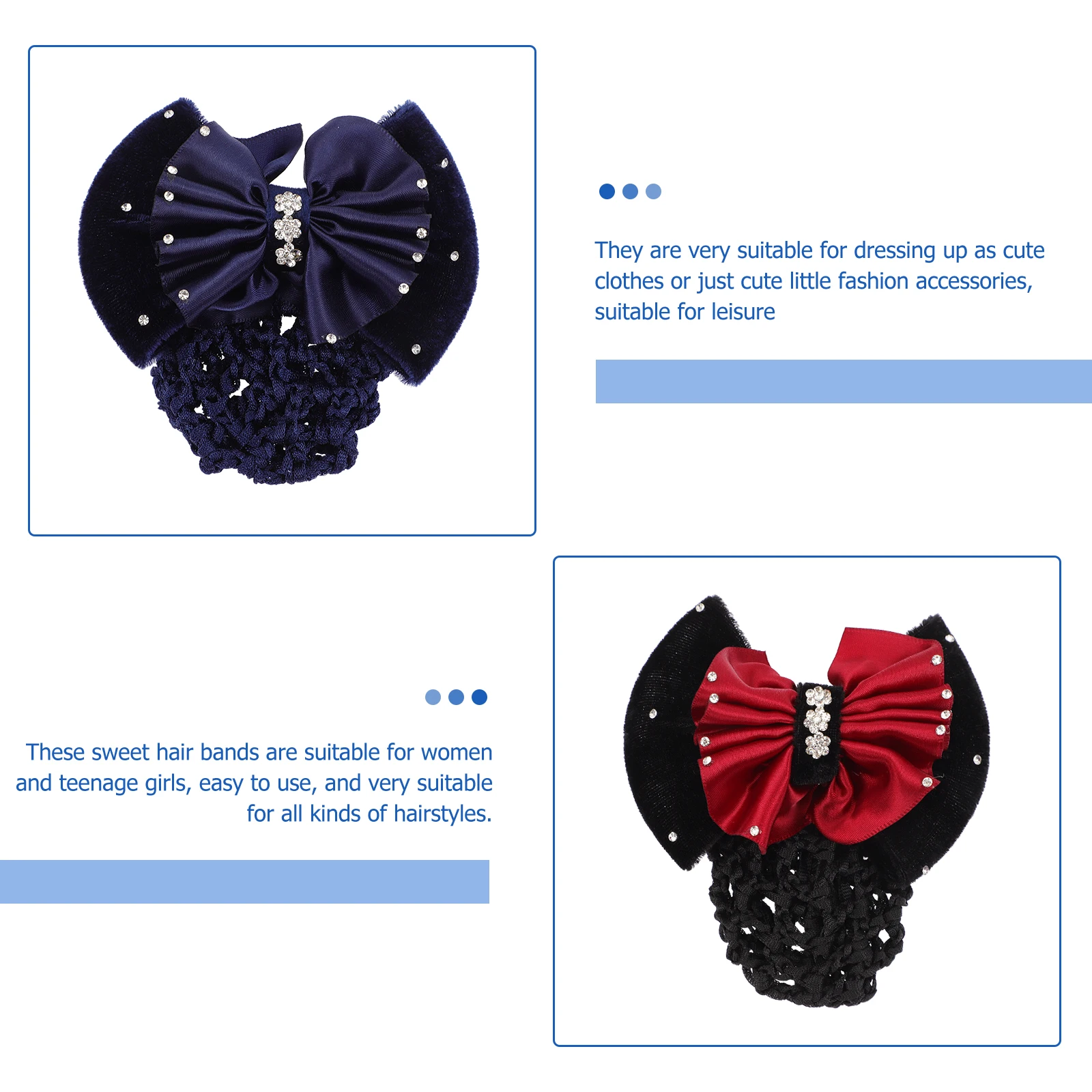 

4 Pcs Hair Nets for Women Clips Buns Snood Decorate Accessories Cover Snoods Nurse