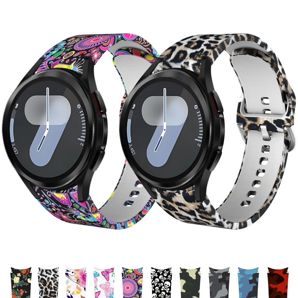 Colorful Pattern Silicone Strap for SAMSUNG GALAXY WATCH  4 5 6 7 44MM 40MM Replace Band for Watch 6 4 Classic 47mm 46mm 43mm