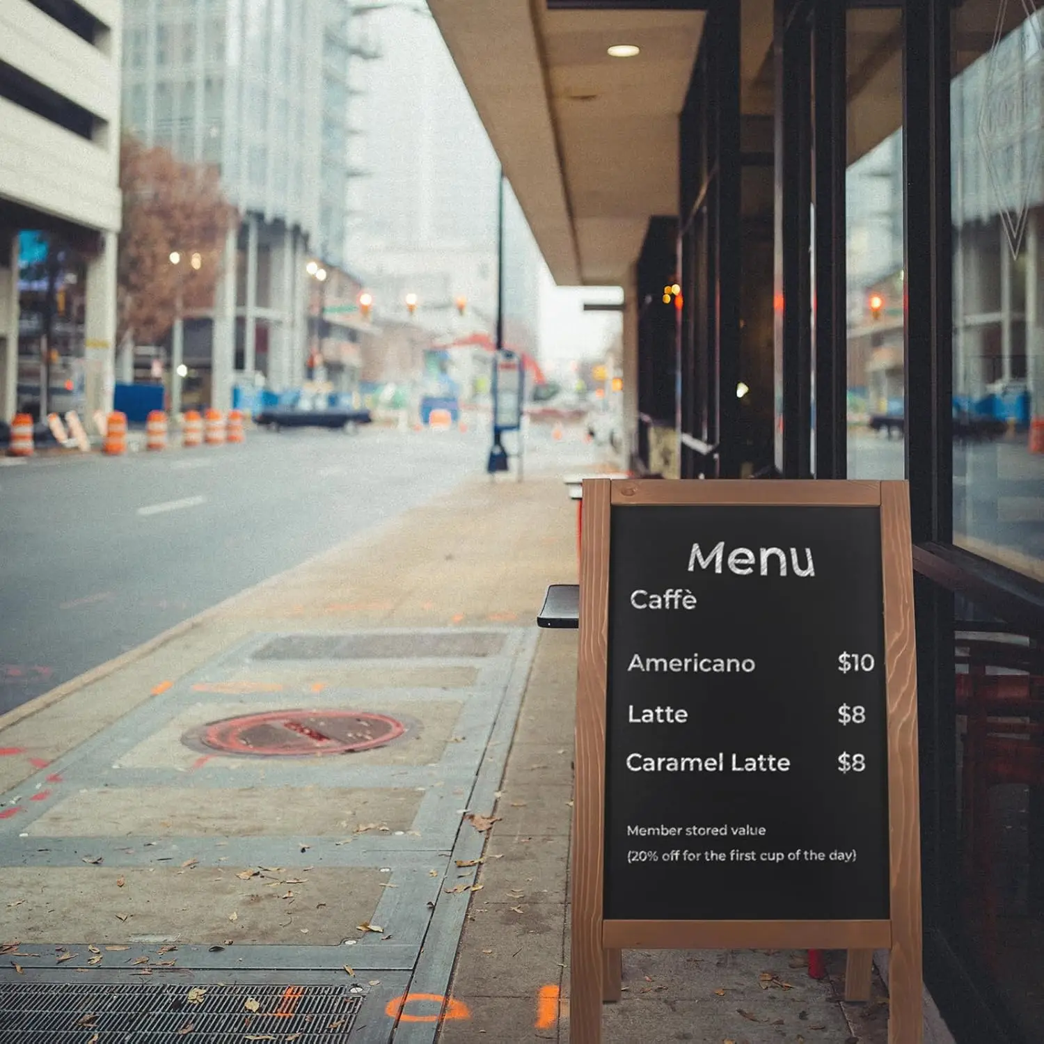 لافتة سبورة خشبية بإطار على شكل حرف A مقاس 40 × 20 بوصة مع طباشير سائل وصلب للحفلات وحفلات الزفاف والمطاعم #3