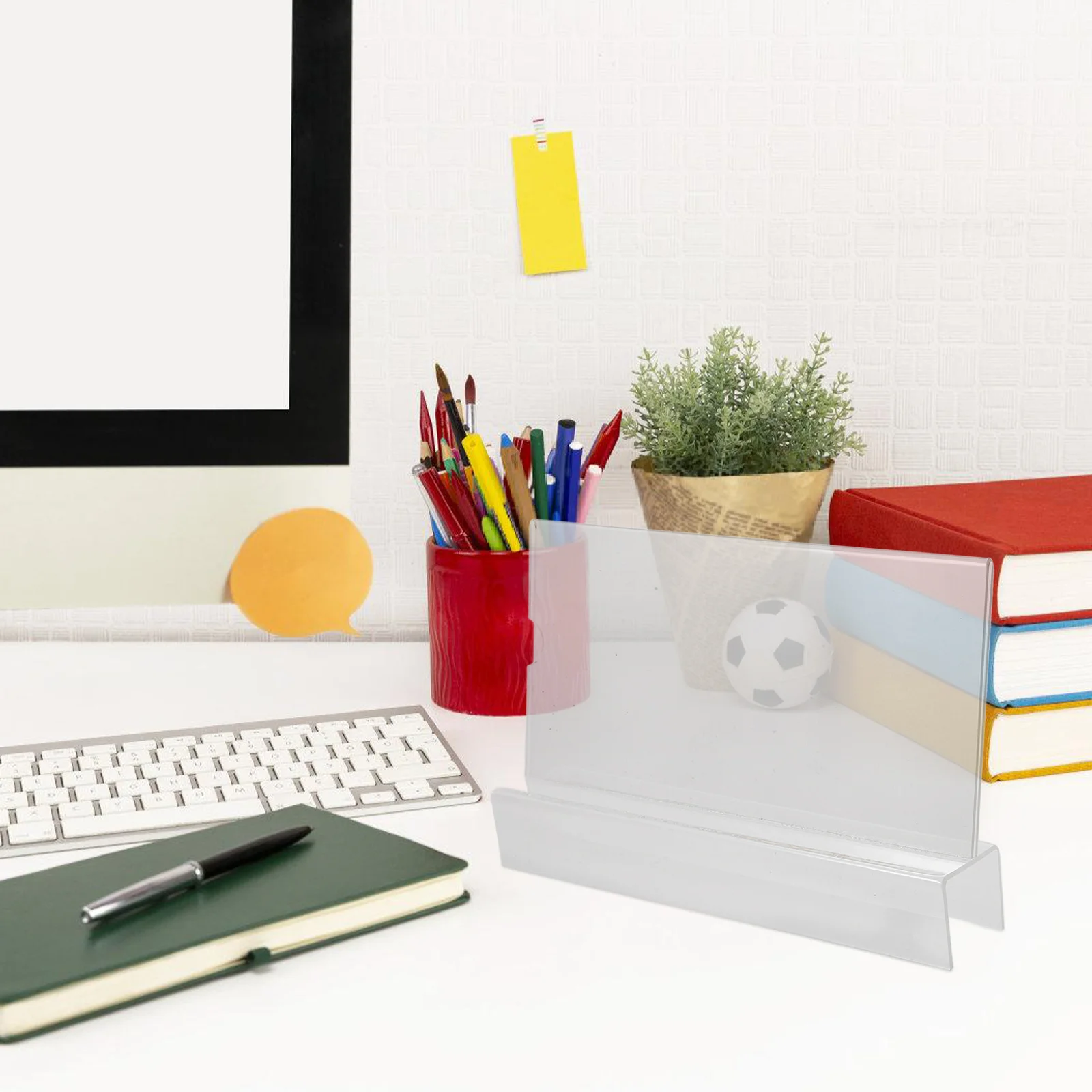 Supporto per cartello con nome da scrivania in acrilico Espositore verticale trasparente per strumento di organizzazione dell'ufficio Uso di eventi al dettaglio Mini display per cartelli