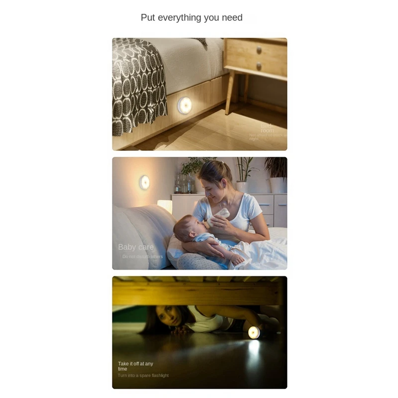 

New Motion Sensor LED Light USB Nightlights Chargeable Lamp For Kitchen Bedroom Stairs Hallway Cabinet Closet Wardrobe