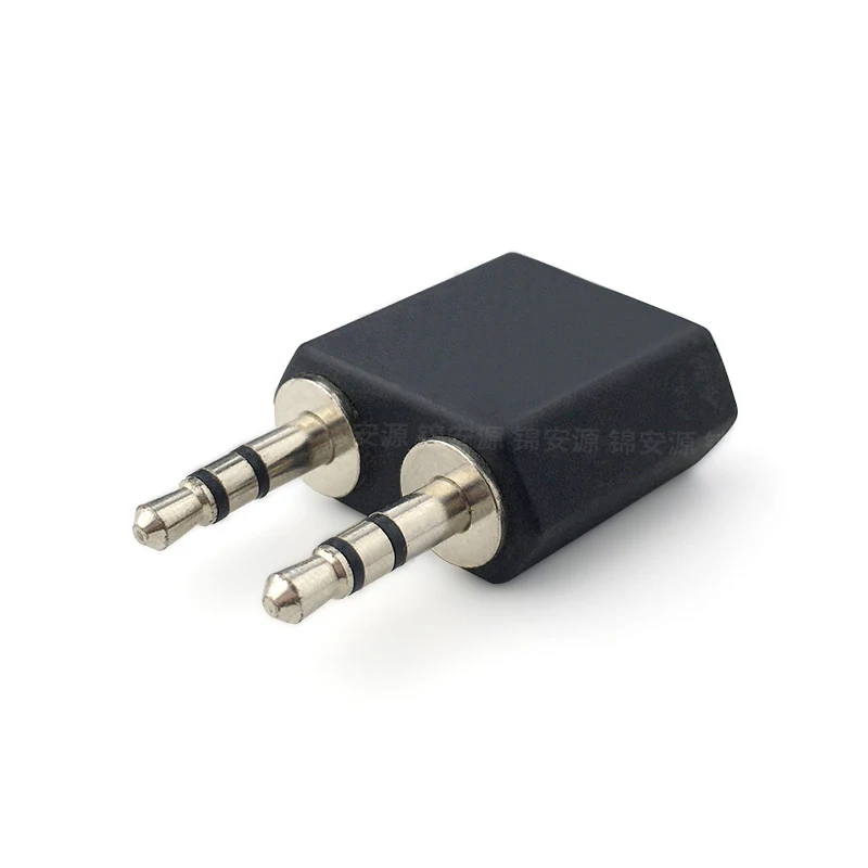 Connected dual row 3.5 female to 3.5 male headphone audio cable extender stereo dual channel two to two adapter