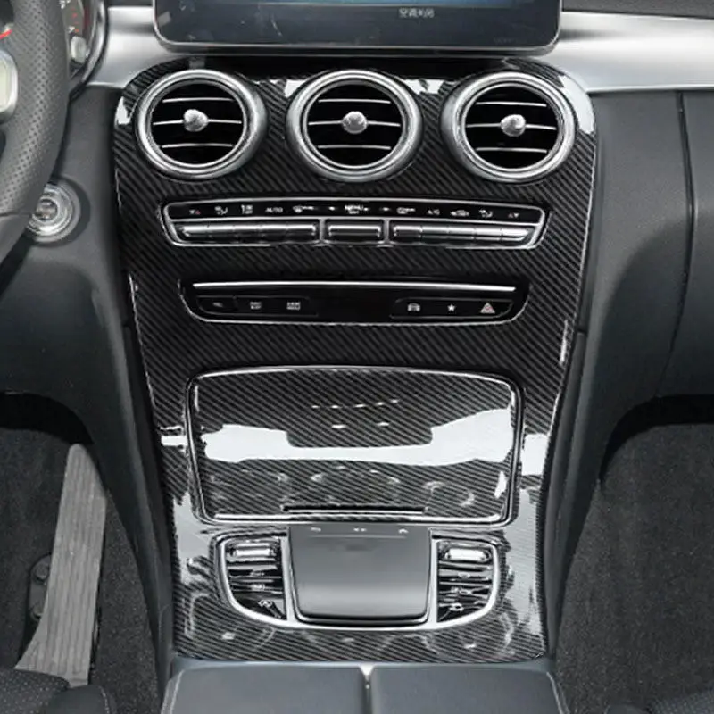 

Накладка на центральную консоль и панель переключения передач из ABS-пластика с текстурой карбона для Mercedes-Benz C/GLC-класса W205 2019-2020, X253 2020