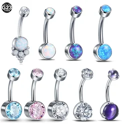 1PC G23 Titanium Piercing Belly Button Ring For Women Opal Navel Ring Internal Threaded Sexy Body Piercing Jewelry Nombril