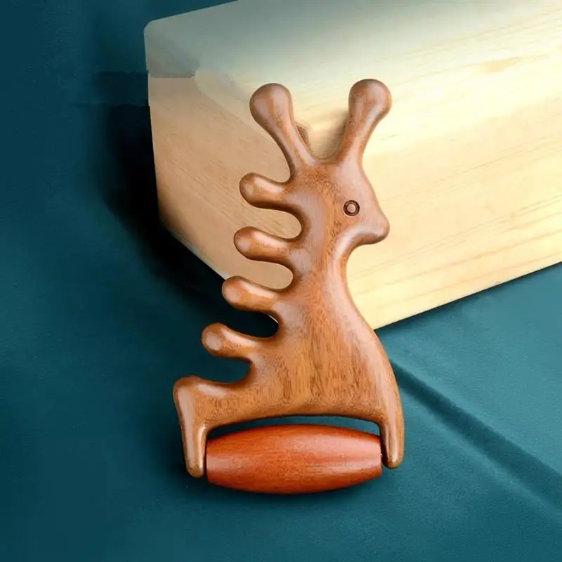 

Деревянная массажная расческа для головы, меридиан, расчески для кожи головы, лица, глаз, плеч, шеи, соскабливание, лечение выпадения волос, антистатическая расческа с широкими зубьями