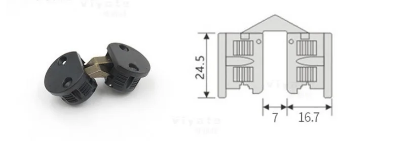 2 pz Nylon Mini rotondo cerniera nascosta schermo porta in legno nascosta pieghevole piccola cerniera in plastica