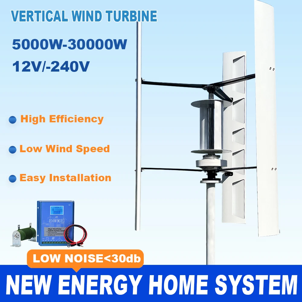 Vertical Axis Wind Turbine Wind Generator 6000W 8KW 10000W 20KW Free Energy Low Speed Start Off Grid for Home Use CE Certified