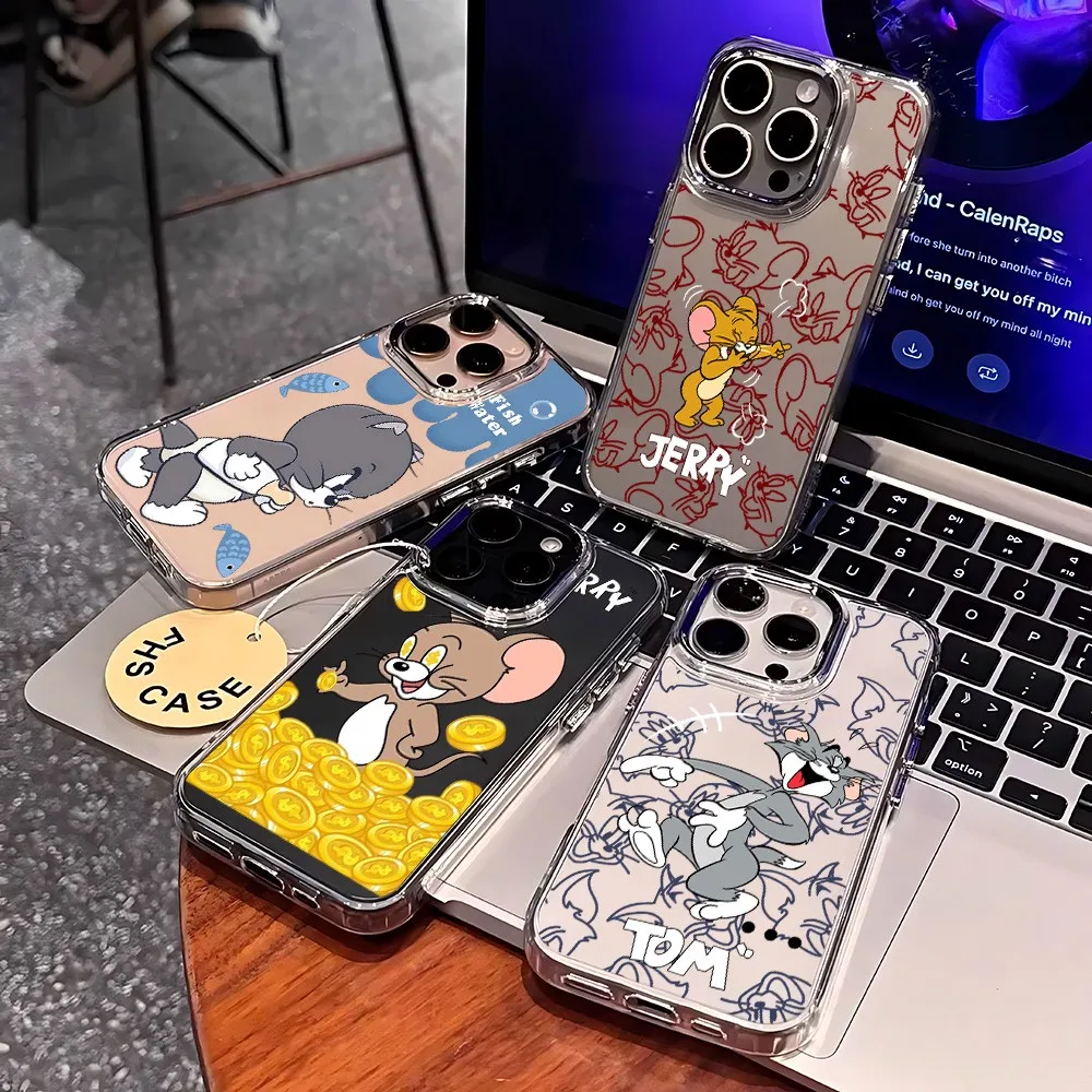 Tom and Jerry Phone Case for Samsung Galaxy S26 S25 S24 S23 Note20 FE Ultra Edge Plus 5G Transparent Soft Cover