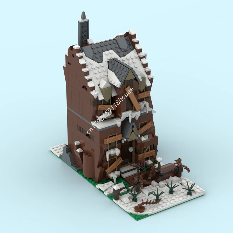 

846 шт. MOC модульный брошенный дом, строительные модели, блоки, архитектура на день рождения, идея, игрушки, образовательные рождественские подарки