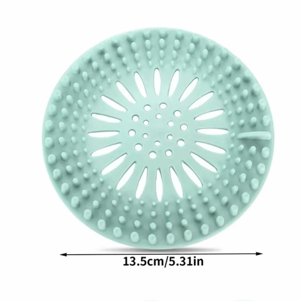 Hair Filter Silicone Hair Catcher Shower Drain Round Anti Clogging Floor Drain Cover Easy Clean Drain Covers Kitchen Tool