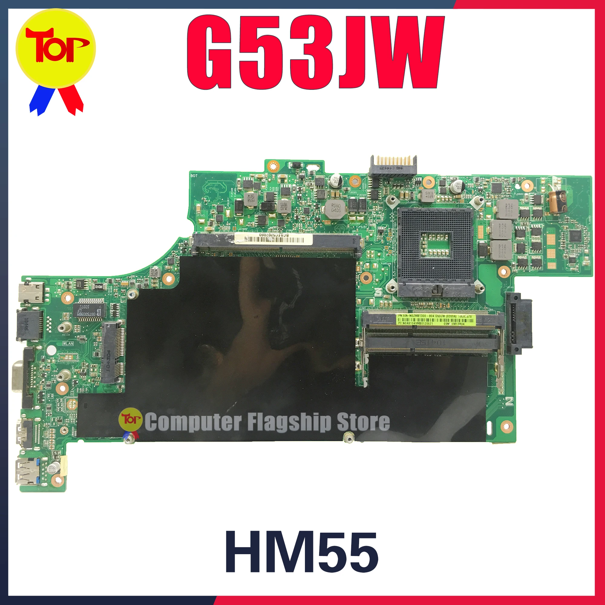 

KEFU G53JW Laptop Motherboard For ASUS G53JW G53J HM55 2 Memory Slots 4 Memory Slots INTEL Mainboard 100% TEST Working