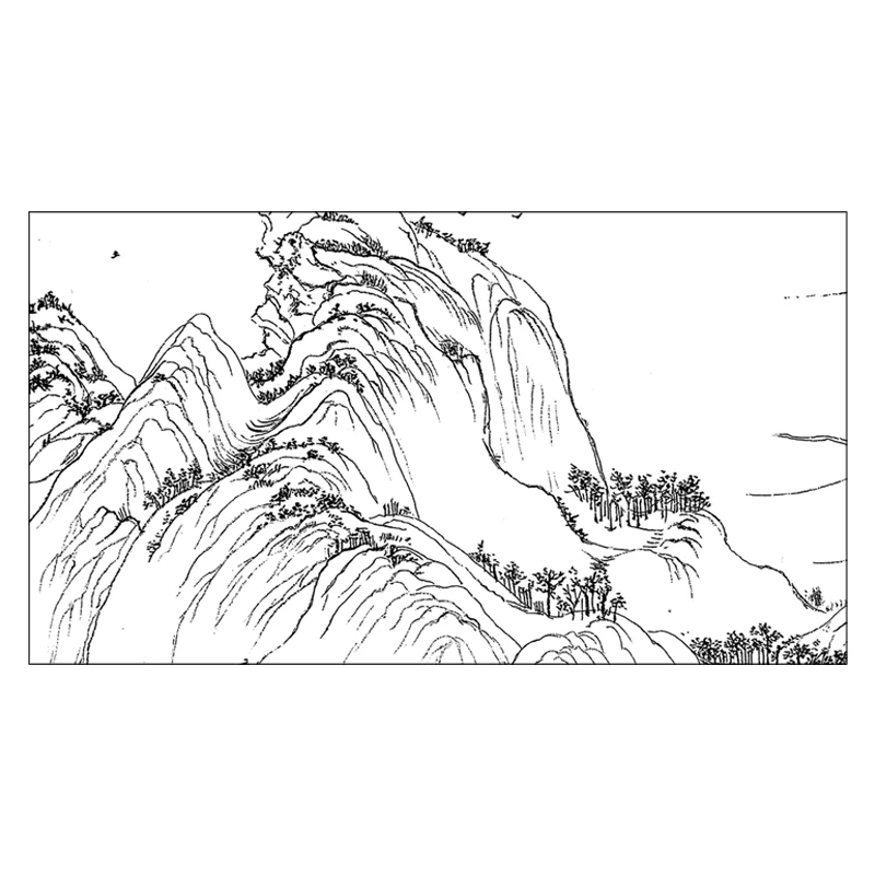 Professional Painting Line Draft Traditional Chinese Painting paper Landscape Line Drawing Colorful Picture Practicing Draft