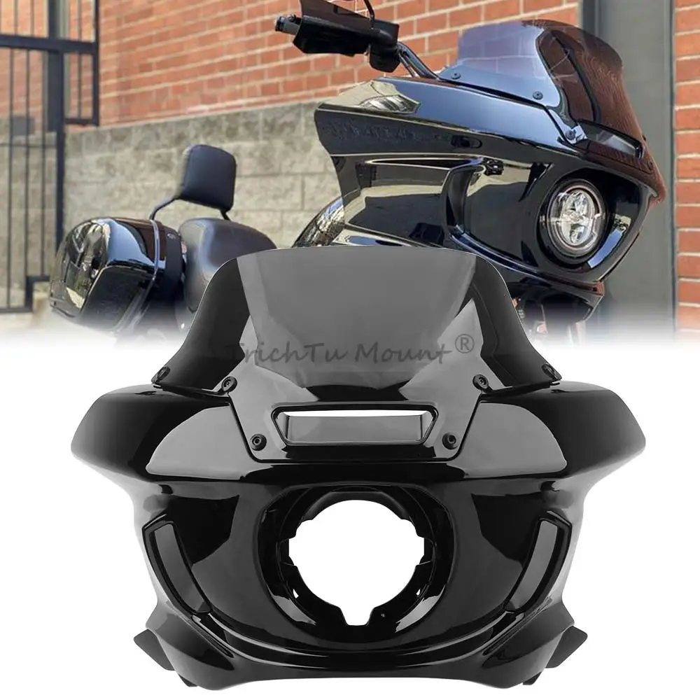 

Motorcycle Headlight Fairings Windshield Bracket Wind Deflectors For Harley Softail Street Bob Low Rider FXBB FXLR 2018-2024