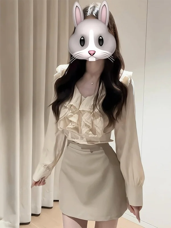 

Retro Alice in Wonderland Fashion Set Small Design Sense Stylish Half Skirt Two Piece Set Elegant Retro Spicy Girl Style