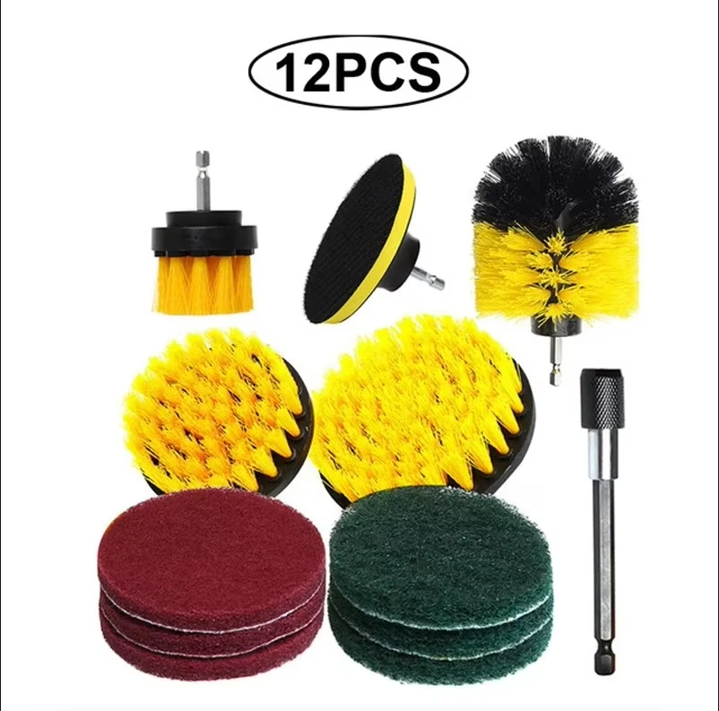 Elektrische boorborstel Bandenborstelset Badkamer Plastic ronde reinigingsborstel Multifunctionele accessoires voor huishoudelijke schoonmaakmiddelen