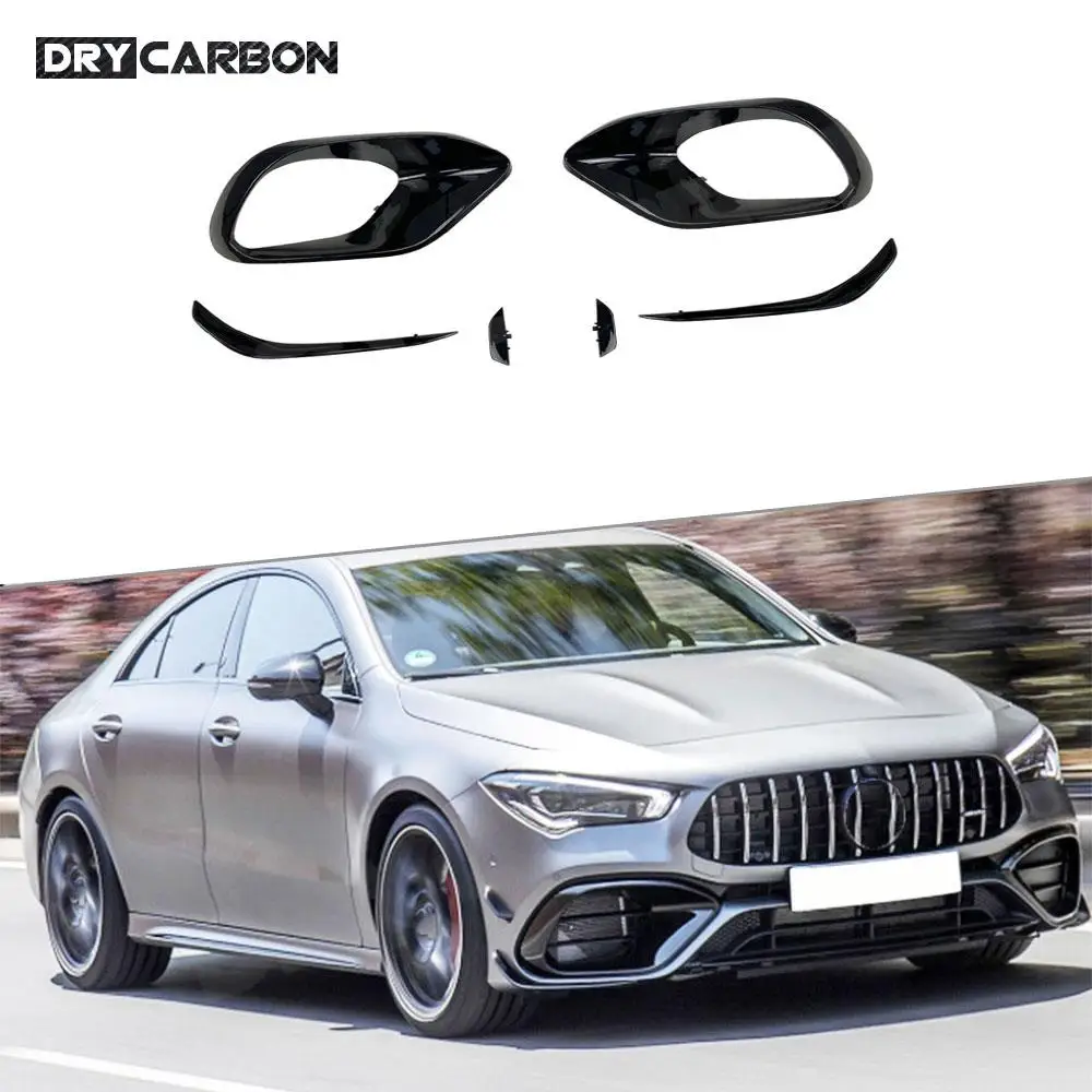 

ABS Front Bumper Air Vent Cover Side Bumper Splitters Flaps Apron for Mercedes Benz CLA Class W118 C118 CLA45 for AMG 2020+