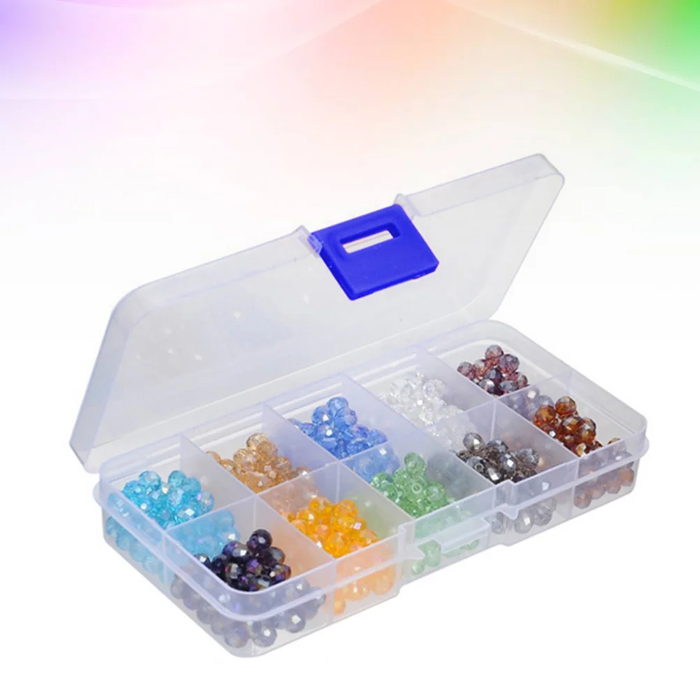 

500Pcs Crystal Glass Beads Set 6mm 10 Colors Organizer Box for Jewelry Making DIY Bracelets Necklaces Earrings Beading