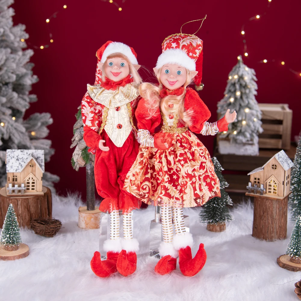 

Fashion New Christmas Ornaments Plush Dolls Fabric Handmade Plush Elf Ornaments Plush Elf Boy And Girl Handmade Gifts