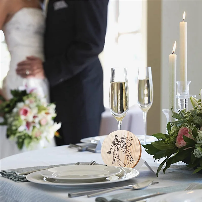 A74U 60Pcs Unfinished Wood Coasters, 4 Inch Round Blank Wooden Coasters For Crafts With Non-Slip Silicon Dots