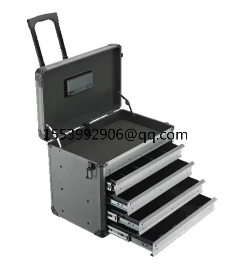 NEW Product Aluminum Storage metal empty tool box Trolley Case for Salesman with Drawer