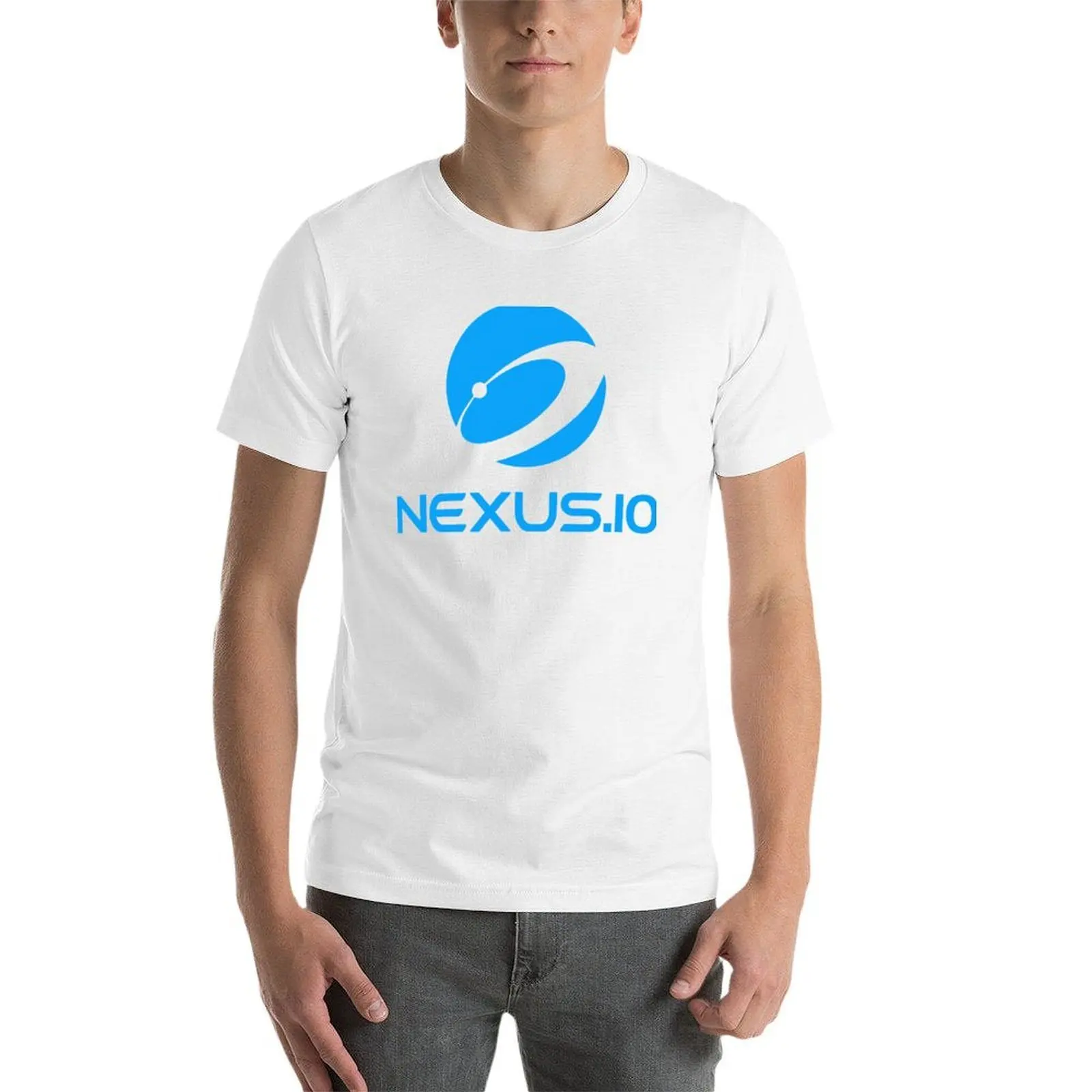 Nexus.io الرسمية غلوب الأزرق تي شيرت تي شيرت رجل مصمم القطن تي شيرت رجل 100% تي شيرت