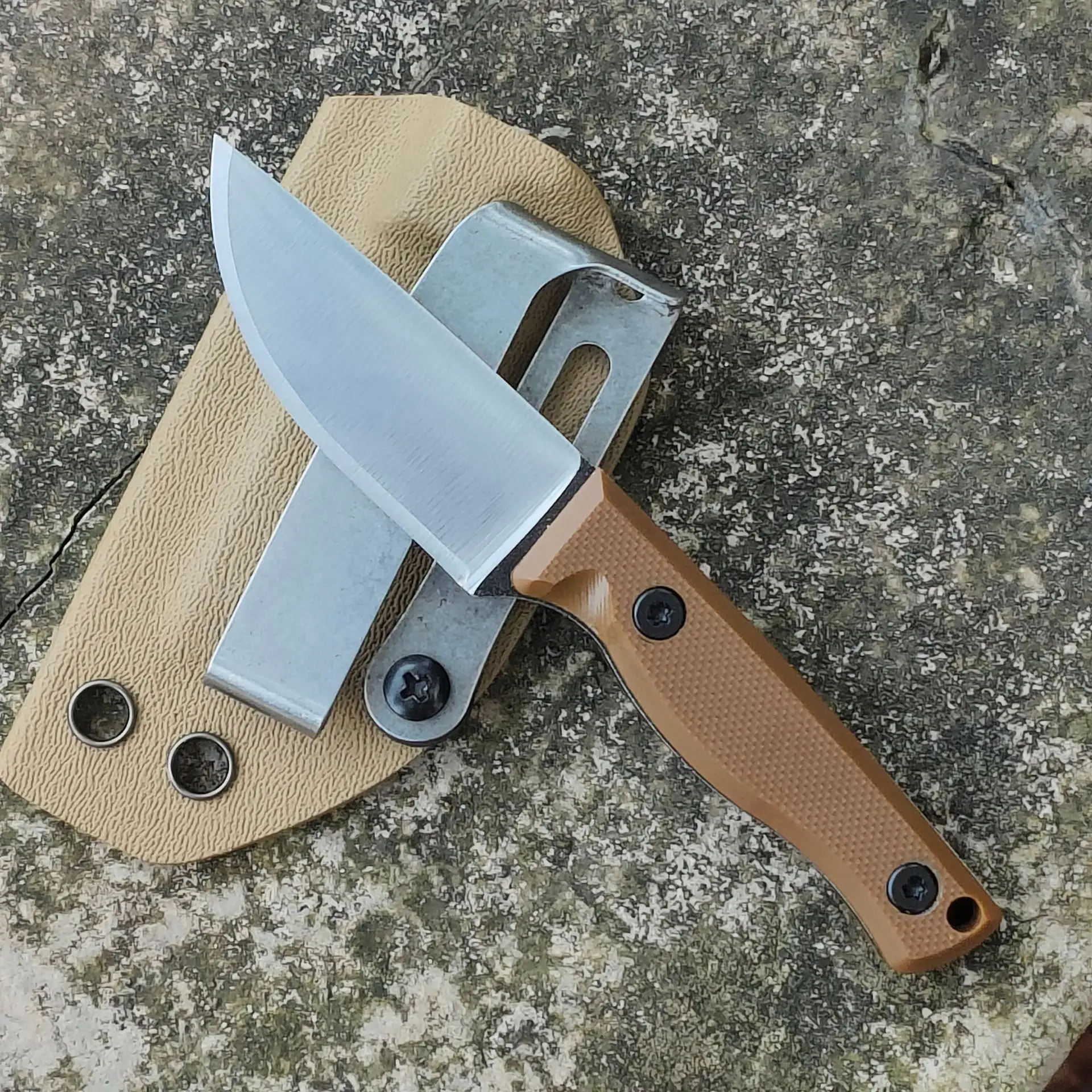 2025 جديد G10 مقبض التخييم في الهواء الطلق بقاء شفرة مثبتة سكين مستقيم 420 الفولاذ المقاوم للصدأ سكاكين الرقبة الحادة مع غمد كيديكس