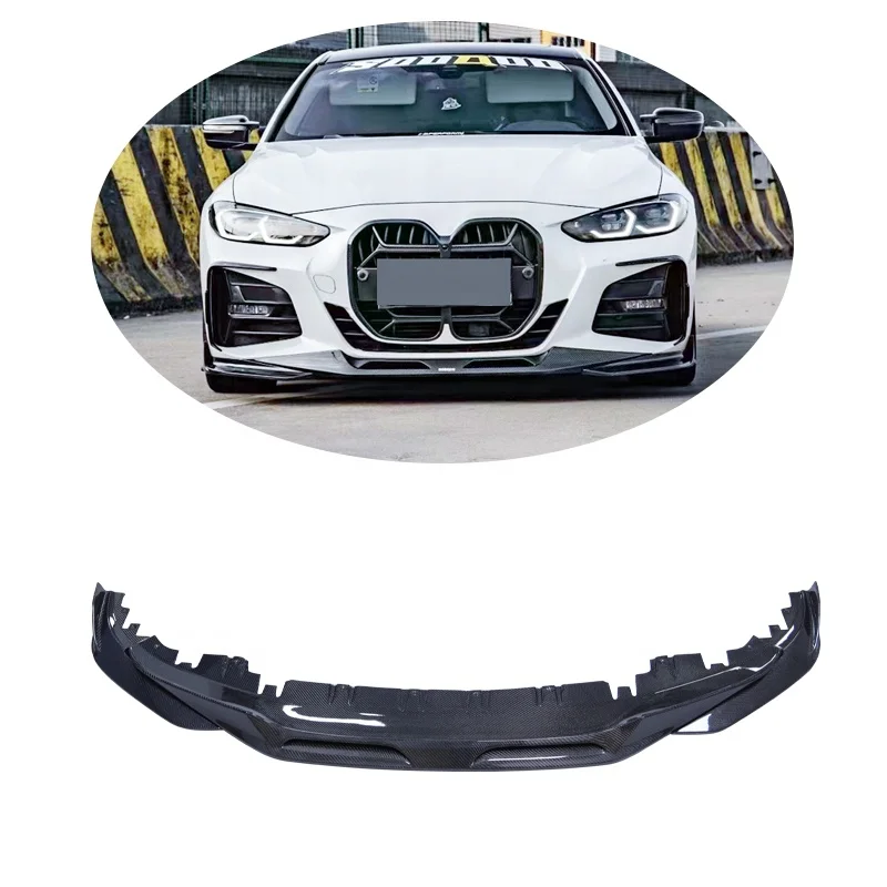 

Real Carbon Front Lip for G26 i4 2021- Year Car Front Bumper Spoiler with Corner Cover Carbon Fiber