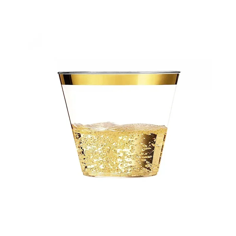 25PCS Disposable Plastic Cups Crystal Clear Cocktail Cups Wine Beer Mug  Rose Gold for Weddings Thanksgiving Christmas Party - AliExpress 15