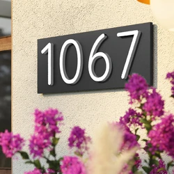 Personalized Custom Matte Plate Acrylic wall art 3D Floating House Number Sign Outdoor plaque nameplate Contemporary decoration