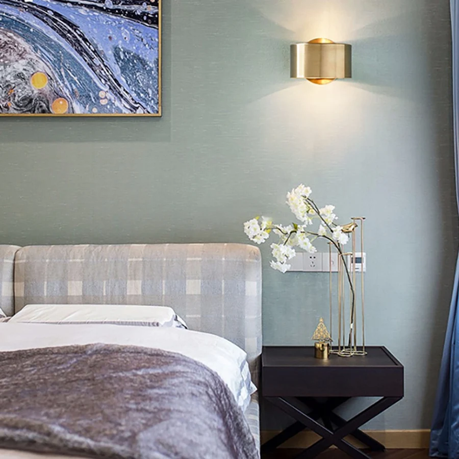 MYdaY- مصباح جداري LED، إضاءة جدارية مزخرفة على الحائط، تركيبات إضاءة جدارية ذهبية بسيطة للممر - إضاءة دافئة